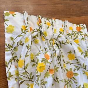 Vintage Curtains Set of 2 Semi Sheer Floral Pinch Pleat Lined 41x42 4+ yards